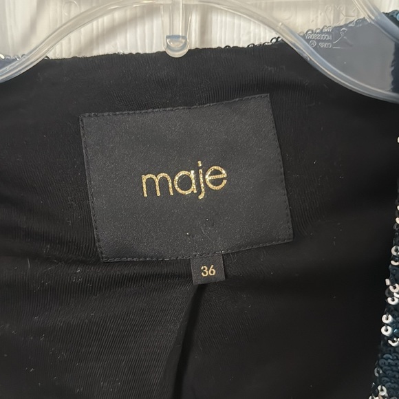 MAJE Black and Blue Sequin Blazer size 36 - Picture 3 of 5